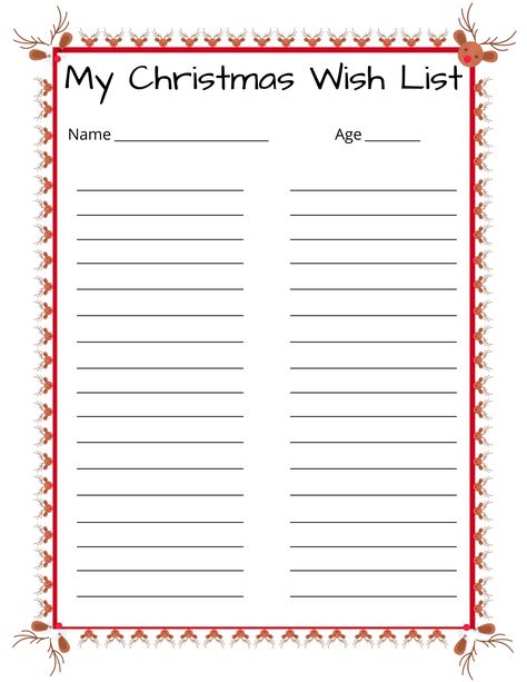 Printable Christmas Wish List My Christmas List Template, Christmas List Printable, Christmas Wish List Template, Wishlist Printable, Christmas List Template, My Christmas Wish List, Slideshow Template, Best Christmas Wishes, Printable Forms