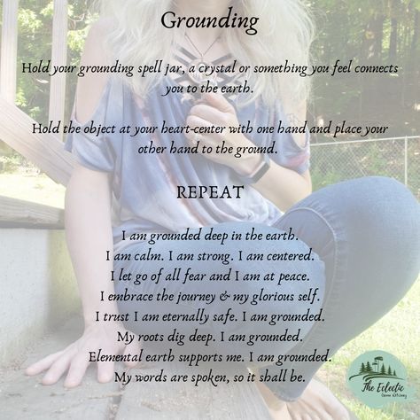 Spells For Grounding, How To Ground Yourself Witchcraft, Grounding Exercises Witchcraft, Witchcraft Grounding, Grounding Witchcraft, Grounding Magic, Grounding Spell, Grounding Work, Grounding Ritual