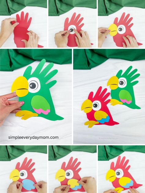 🖐️ Parrot Handprint Craft ✂️ Get the... - Fun Crafts For Kids Parrot Craft, Handprint Craft, Fun Crafts For Kids, Craft Patterns, Hand Print, Free Kids, Fun Crafts, Parrot, Crafts For Kids