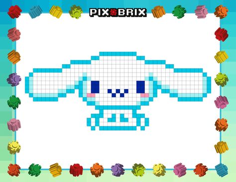 Sanrio Cinnamoroll PIX BRIX Pixel Art Template Instructions  Free Printable!  Find video tutorials and instructions on Pix Brix's YouTube channel.  pixbrix, tutorials, instructions, magic blocks, diamond blocks, hama beads, perler beads, diamond painting, lego, educational toys, stem toys, puzzle, pinterest ideas, printable, free printable, Beads Perler, Easy Pixel Art, Pixel Art Templates, Beads Ideas, Pinterest Ideas, Minecraft Crafts, Sanrio Cinnamoroll, Beaded Crafts, Art Template