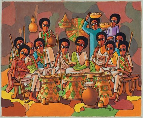 Habesha Painting, Ethiopian Art Traditional, Habesha Art, Journey To The Cross, Rastafari Art, Jesus Passion, Ethiopian Art, African Traditional Religions, History Of Ethiopia