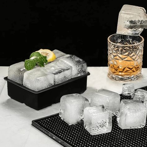 Crystal Clear: How to Make Clear Ice Cubes from Scratch at Home - VEVOR Blog Clear Ice Cubes, Whisky Cocktail, Sphere Ice, Whiskey Ice, Ice Ball Maker, Round Ice, Pudding Mold, Silicone Ice Cube Tray, Clear Ice