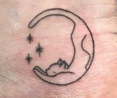 Dainty Emo Tattoos, Black Cat Heart Tattoo, Lily And Moon Tattoo, Dark Edgy Tattoos, 80s Inspired Tattoos, Little Cover Up Tattoos, Fine Line Gothic Tattoo, Cute Goth Tattoo Ideas, Nonsense Tattoo