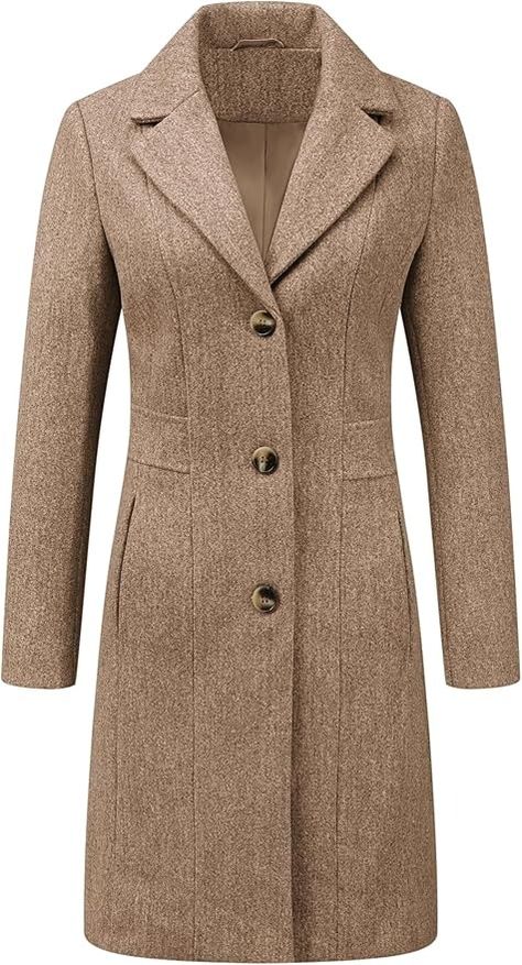 Amazon.com: Allegra K Women's Trench Coats Single Breasted Long Outerwear Winter Coat X-Small Black : Clothing, Shoes & Jewelry Beige Clothing, Long Outerwear, Women's Workwear Fashion, Coat Women Fashion, Winter Fashion Outfits Casual, Black Clothing, Dark Beige, Trench Coats Women, Pea Coat