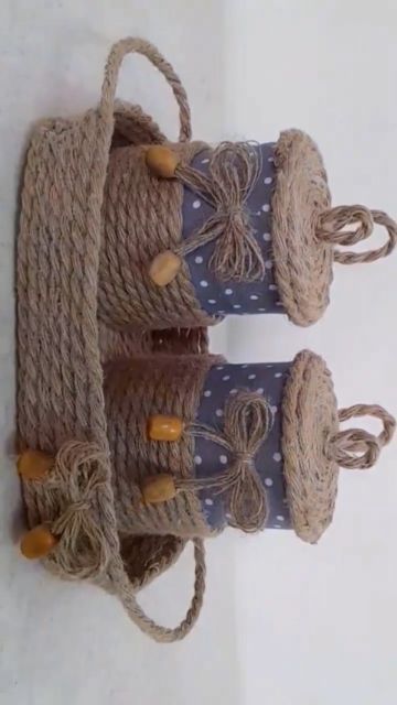 Recycled Coffee Container Crafts, Jute Rope Crafts, Recycling Cardboard, Rope Craft Ideas, Jute Design, Twine Crafts, Decor Makeover, Rope Projects, Jute Crafts