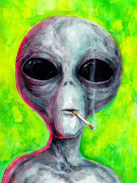 Conspiracies, Monsters and Mythology, An X-Files Art Show at Iam8bit Gallery in Los Angeles Alien Painting, Trippy Drawings, Arte Alien, Trippy Painting, Wallpaper Tumblr, Alien Art, Art Inspiration Painting, X Files, Diy Canvas Art