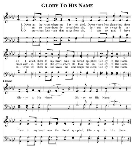 Glory To His Name Glory To His Name Hymn, Glory To His Name, Spiritual Wellbeing, Gospel Song Lyrics, Christian Hymns, Old Time Religion, Church Songs, Hymns Lyrics, Southern Gospel Music