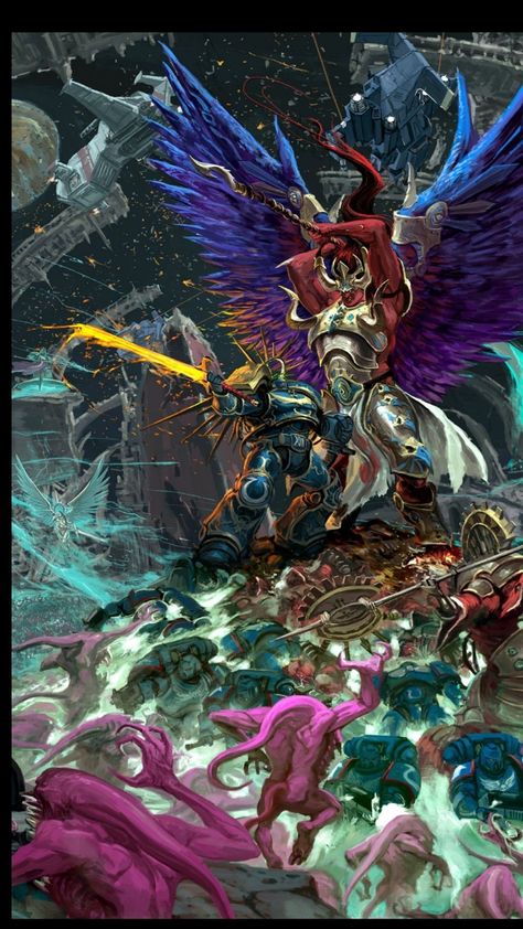 Guilliman vs Magnus Primarch Art, Warhammer Chaos, Space Marine Art, Warhammer 40k Memes, Thousand Sons, 40k Art, Warhammer 40k Art, Game Workshop, Warhammer 30k