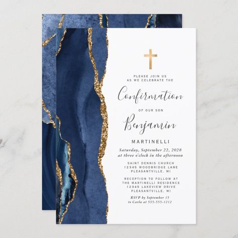 Communion Cards Invitation, First Communion Invitations For Boys, First Holy Communion Invitation Cards, Holy Communion Invitation Cards, Communion Invitations Boy, Confirmation Invitation, Holy Communion Party, Boys First Communion, First Communion Decorations