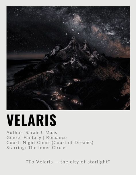 Acotar Series Book Covers, Acotar Polaroid Poster, Acotar Valerias, Acotar Art Night Court, Acotar Poster Aesthetic, The Night Court Acotar, Acotar Courts Aesthetic, Polaroid Poster Books, Acotar Aesthetic Night Court