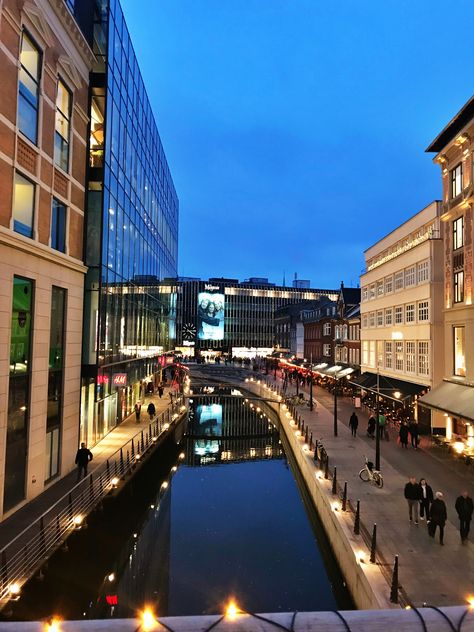 Aarhus, Mitteljütland - Denmark #aarhus#denmark#arhus#europe#mitteljütland#river#lights#winterwonderland Aarhus Aesthetic, Denmark Aarhus, Copenhagen Vibes, Denmark Aesthetic, Scandi Girl, Aarhus Denmark, North Europe, Denmark Travel, Peaceful Life