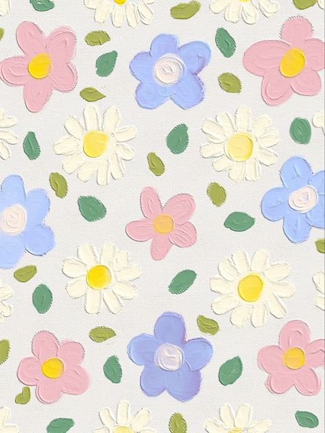 Simple Flower Pattern Painting, Cute Pastel Paintings Easy, Easy Flower Painting On Wall, Cute Painting Patterns, Easy Painting Backgrounds, Easy Paint Flowers Simple, Small Painted Flowers Simple, Simple Canvas Paintings Flowers, Easy Paint Patterns