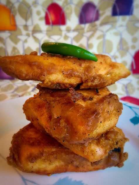 Battered Salmon Recipes, Battered Salmon, Sage Salmon, Fried Salmon Recipes, Fish Batter, Fish Batter Recipe, Bengali Recipes, Fish Snacks, Salmon Fillet