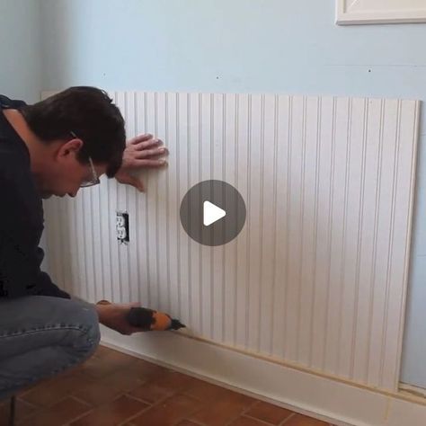 Jon Peters on Instagram: "Amazing how a little wainscoting, bead board and chair rail can change a room. Get a few design and how to ideas on my channel by searching chair rail... link in my bio.  #jonpeters #chairrail #wainscoting #wainscotting #beadboard #molding #howto #diy #diyhomedecor #kitchenremodel" Office Chair Rail Ideas, Bathroom Ideas With Beadboard, Beadboard Chair Rail Ideas, Bead Board Walls Office, Bead Board Wainscoting Ideas, Diy Bead Board Wainscoting, Install Beadboard Paneling, Bathroom Chair Rail Ideas, Chairrail Wainscoting