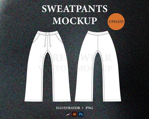 Streetwear Sweatpants vector mockup with front and back views, easy to edit and customize. This model allows designers to easily present their own designs, patterns, or logos on the Sweatpants, creating a professional and realistic presentation. Vector formats can be scaled and edited without losing quality. Whether used for fashion design, showcasing products, or creating marketing materials, this vector model serves as a versatile tool for designers to bring their ideas to life. ♡ This vector Sporty Logo Sweatpants For Streetwear, Sweat Pants Template, Pants Mockup, Sweatpants Design Template, Sweatpants Graphic Design, Graphic Design Sweatpants, Joggers Mockup, Clothing Branding Design, Graphic Design Clothing