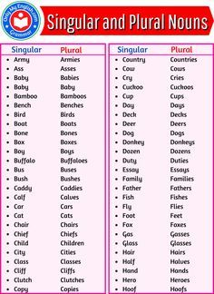 Plural E Singular, Singular Noun, Singular And Plural Words, Plurals Worksheets, Nouns Grammar, Plural Words, Irregular Plurals, Singular And Plural Nouns, Singular Nouns