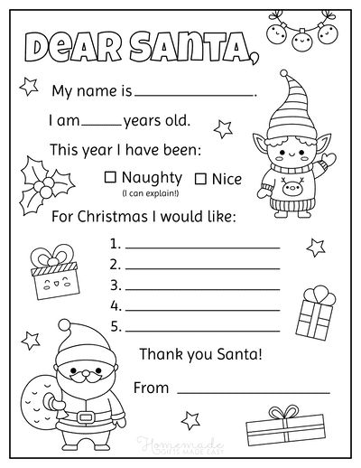 Free Printable Letter to Santa to Color for Preschoolers Santa List Ideas For Kids, Fun Christmas School Activities, Skip To My Lou Printables, Preschool Santa Letters, Free Printable Letter To Santa Template, Kids Letter To Santa Printable, Fun Classroom Christmas Activities, Christmas Lacing Cards, From Santa Letter Printable