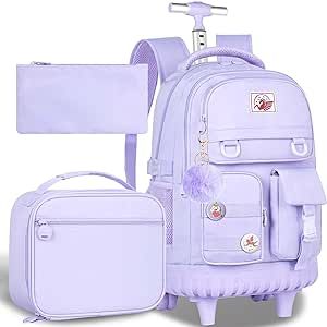 Cheap Purple School Bag, Purple Shoulder Bag For Daily Use, Back To School, Purple Large Capacity Backpack For School, Multifunctional Purple School Bag, Playful Purple School Bag, Roller Backpacks, Rolling Bag, Suitcase Backpack, Rolling Backpack