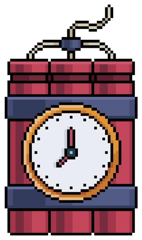 Pixel art dynamite with analog timer vector icon for 8bit game on white background Animal Jam, Background Background, Background White, Game On, Vector Icons, Pixel Art, White Background, Jam, Vector Free