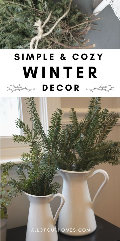 Come take a quick tour of our Victorian Farmhouse as we share with you our simple winter home decor using pinecones & other natural elements. After Christmas Winter Decor, Simple Winter Decor, Winter Decor Ideas For The Home, After Christmas Decor, Decor After Christmas, January Decor, Winter Decor Ideas, Farmhouse Winter Decor, Rustic Winter Decor