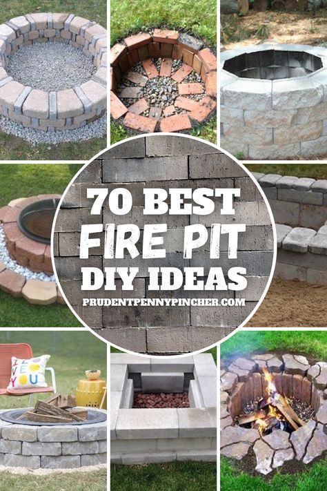 Diy Fire Pits, In Ground Fire Pit, Outdoor Fire Pit Area, Outside Fire Pits, Easy Fire Pit, Diy Outdoor Fireplace, Living Pool, Small Fire Pit, Brick Fire Pit