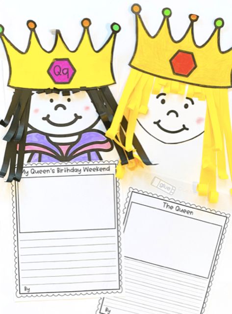 Qq is for Queen Alphabet Craft - Kindergarten Matters Kings And Queens Kindergarten, Spring Kindergarten Activities, Craft Kindergarten, Phonics Learning, Cute Queen, Spring Kindergarten, Alphabet Crafts, Queen Birthday, Writing Crafts