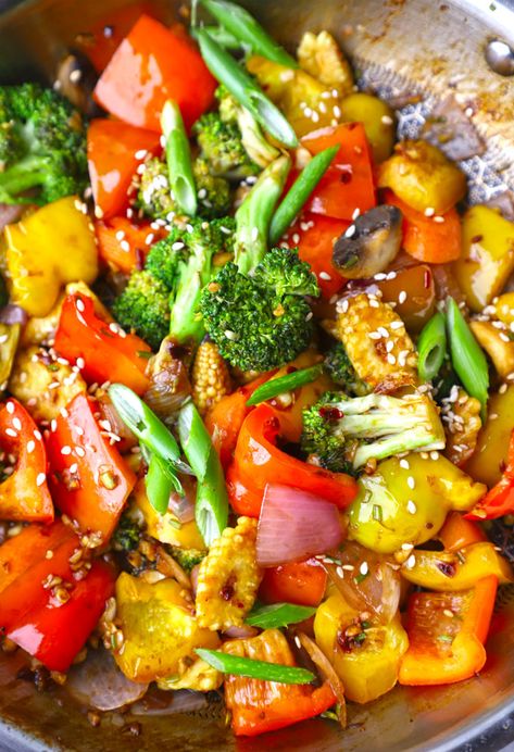 Healthy Vegetable Stir Fry - Fun FOOD Frolic Mixed Vegetable Stir Fry, Vegetables For Stir Fry, Teriyaki Veggie Stir Fry, Stove Top Veggies, Asian Sauteed Vegetables, Stirfry Veggie Recipes, Vegetable Stir Fry Recipe Easy, Stir Fry Veggies Recipe, Frozen Stir Fry Vegetables Recipes