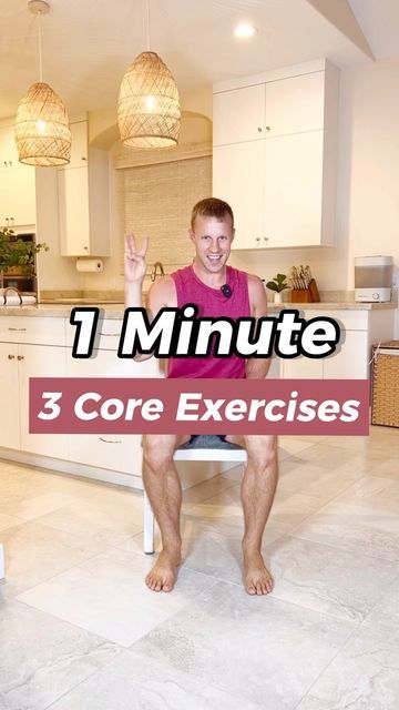 1 Minute Exercises, Chair Core Exercises, Free Chair Exercises For Seniors, Grow Young Fitness, Chair Exercises For Belly, Chair Stretches, Seated Workout, Chair Exercises For Abs, Exercise While Sitting