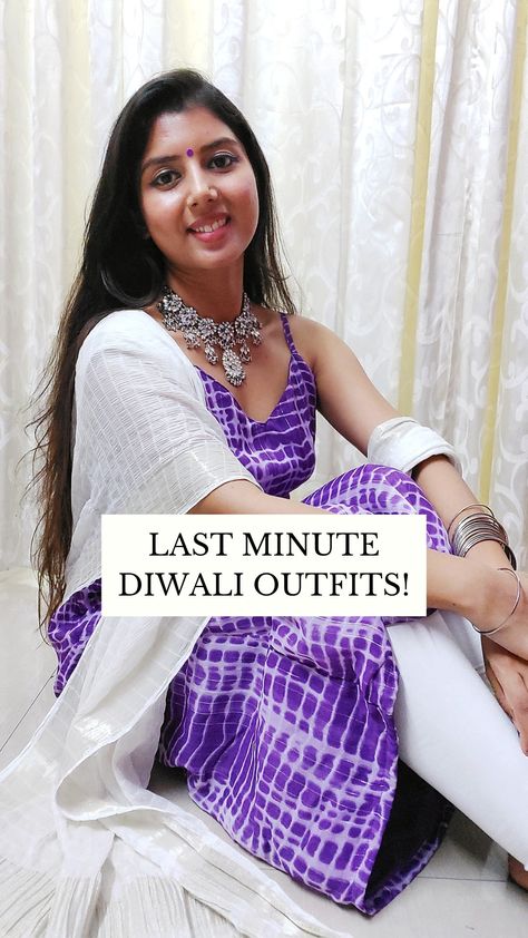 Last minute Diwali Outfits Last Minute Diwali Outfit Ideas, Diwali Party Outfit, Outfits For Diwali, Diwali Outfit Ideas For Women, Last Minute Outfits, Wedding Invitation Layout, Fountain Wedding Cakes, Indian Outfits Modern, Diwali Puja