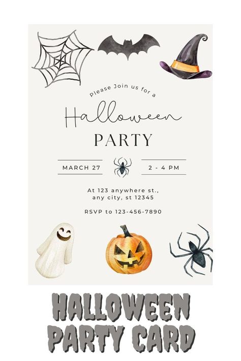 Pumpkin Costume Party Invitation, Scary Halloween Party Invitation Template, Editable Digital Costume Party Invite File, Spooky invitation Scary Halloween Party Invitations, Costume Party Invite, Costume Party Invitations, Halloween Menu, Fundraiser Flyer, Indoor Party, Event Card, Halloween Party Invitation, Pumpkin Costume