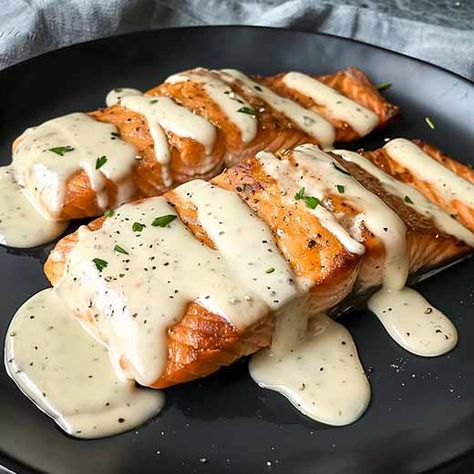 You searched for Salmon in cheese sauce - KetoAndEat Keto Salmon Recipes Low Carb, Carnivore Diet Salmon Recipe, Cream Cheese Sauce For Salmon, Cheese Sauce For Salmon, Carnivore Seafood Recipes, Carnivore Dishes, Crockpot Salmon, Ketovore Diet, Carnivore Diet Recipes