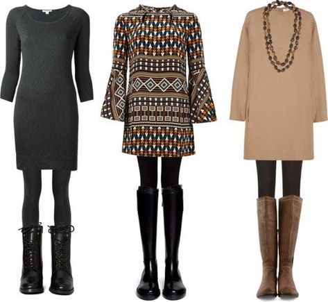 How to Style Leggings with Dresses or Tunics | Fashion | Wardrobe Oxygen Tunic Dress With Leggings, Dresses And Boots, Viking Cruise, Dc Fashion, How To Wear Leggings, Legging Outfits, Trendy Sneakers, Look Casual, How To Style