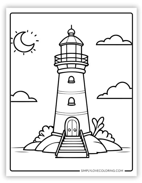 Free lighthouse coloring pages are the perfect activity for homeschooling, classrooms, teachers, kids' activities, and educational activities.#KidsColoringPages #ColoringFun #ColoringForKids #ColoringTime #KidsArt #ColoringActivities #ColoringInspiration #ColoringBooks #ColoringIdeas #KidsCrafts Lighthouse Outline, Lighthouse Coloring Pages, Lighthouse Coloring, Lighthouse Inspiration, Lighthouse Drawing, Nature Coloring Pages, Educational Coloring Pages, Coloring Pages For Toddlers, Sketchbook Spreads