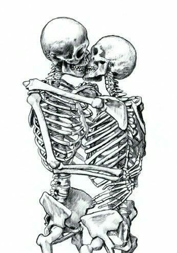 Kissing Drawing, Skeleton Drawings, Tattoos Mandala, Kiss Art, Skeleton Tattoos, Valentine Postcards, Human Anatomy Art, Ange Demon, Tattoo Girl