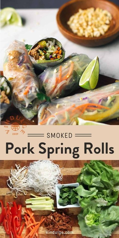 Fresh Spring Rolls are an awesome way to use up any leftover Pulled Pork. These Smoked Pulled Pork Spring Rolls are so easy to make, even your kids can help! Spring Rolls Recipe Shrimp, Fresh Spring Rolls Recipe, Pork Spring Rolls, Summer Rolls Recipe, Leftover Pulled Pork, Shrimp Spring Rolls, Recipe Shrimp, Pulled Pork Leftovers, Fresh Spring Rolls