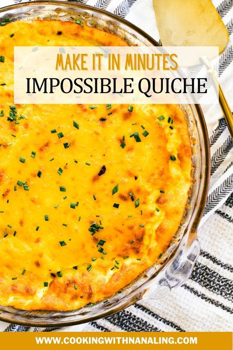 Impossible Quiche Bisquick Impossible Quiche Recipe, Bisquick Recipes Breakfast, Impossible Quiche, Quick Quiche, Savoury Slice, Impossible Pie, Quiche Recipes Easy, Rice Cooker Recipes, Bisquick Recipes