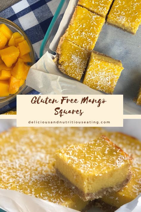 Gluten Free Mango Desserts, Gluten Free Mango Cake, Mango Squares, Mango Bread, Healthy Bakes, Almond Flour Crust, Pumpkin Yogurt, Mango Dessert Recipes, Coconut Muffins