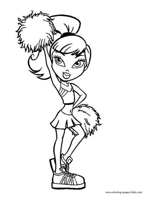 Bratz Cheerleader, Cartoon Cheerleader, Cheerleader Clipart, Sports Coloring Pages, Doll Drawing, Anime Mermaid, Cute Cheerleaders, Pom Pom Girl, Pokemon Coloring Pages