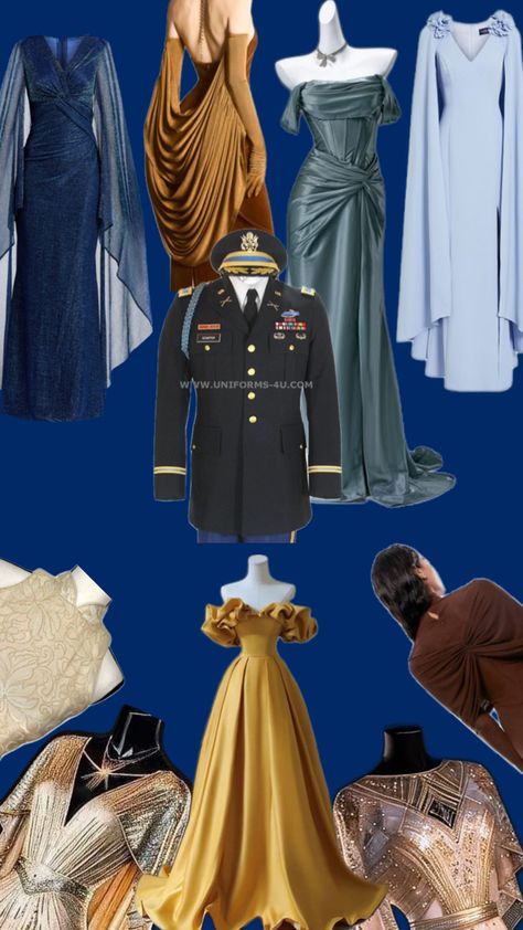 Dress inspiration for the military ball Military Ball Dresses Army, Army Dress, Military Ball Dresses, Dress Blues, Military Ball, Sitting Position, Dress Inspiration, The Military, Ball Dresses