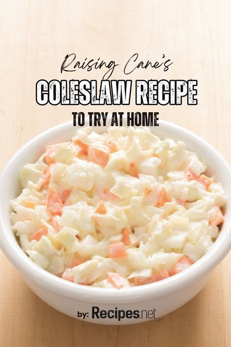 Add a touch of tangy sweetness to Dad's Father's Day grill out with our Copycat Raising Cane’s Coleslaw Recipe! Visit Recipes.net and recreate the famous coleslaw from Raising Cane's with crisp cabbage, carrots, and a creamy dressing that's bursting with flavor. It's the perfect side dish to complement grilled meats and add a refreshing crunch to the feast. Go to our blog full recipe and more side dish ideas to make his grill out unforgettable. Tangy Coleslaw, Chicken Appetizer Recipes, Lemon Juice Recipes, Chicken Finger Recipes, Side Dish Ideas, Chicken Burgers Recipe, Raising Canes, Chicken Appetizers, Dish Ideas