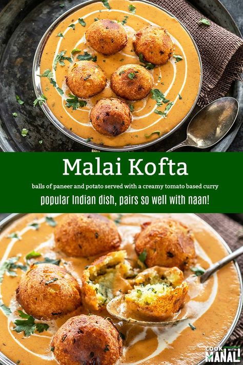 Malai Kofta Recipe, Meal Vegetarian, Kofta Curry, Kofta Recipe, Malai Kofta, Lyrics Quotes, Indian Food Recipes Vegetarian, Vegan Meals, Indian Cooking