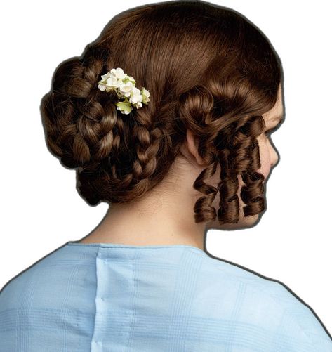 Dickens Era Hair, Early 19th Century Hairstyles, Christmas Carol Hairstyles, 1830s Hairstyles Women, Regency Hairstyles For Curly Hair, 1810 Hairstyles, 1830s Hairstyles, 1840s Hairstyles, Pioneer Hairstyles