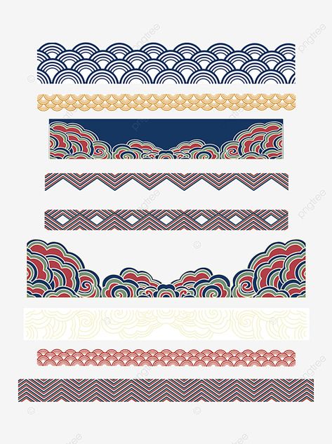 Asian Design Pattern, Tibetan Pattern, Chinese Pattern Design, Asian Pattern, Chinese Style Design, Buddhist Art Drawing, Chinese Pattern, Border Png, Red Ink Tattoos