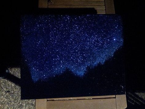 Landscape Drawing Easy, Night Sky Painting, Mountain Landscape Painting, Painting Canvases, Mountains Landscape, Twinkling Stars, Sky Painting, Landscape Drawings, Night Painting