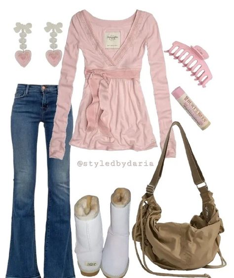 fall outfit Coquette 2000s Outfits, Coquette Outfit Board, Pretty Outfits Fall, Fall Coquette Outfits, Femenine Outfits Style, Y2k Girly Outfits, Girly Outfits For School, Cute Coquette Outfits, Fall Outfits Coquette