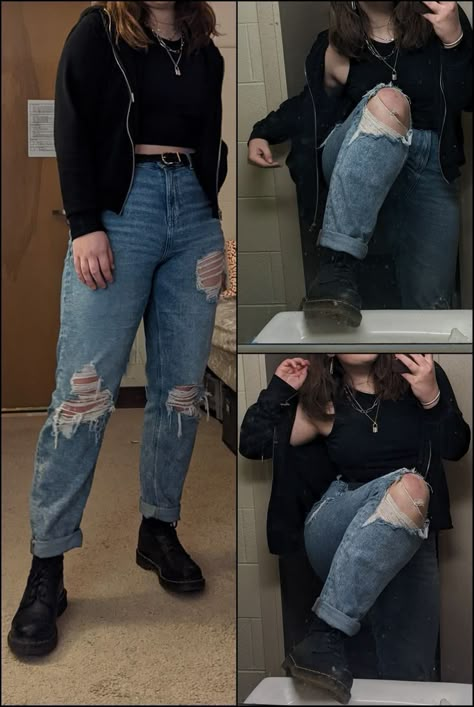 Dr martens outfit inspo outfit idea Nf Concert, Grunge Feminine, Outfit Ideas Midsize, Dr Martens Outfit, Outfit Botas, Outfits For Summer, Midsize Outfits, Black Jeans Outfit, Fitness Activities