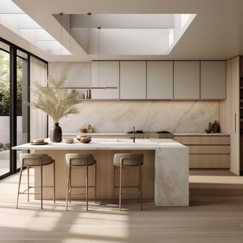 Neutral Kitchen Inspiration, Minimal Kitchen Design, Minimal Kitchen, Neutral Kitchen, Japandi Interior, House Design Kitchen, Kitchen Room Design, Kitchen Inspiration Design, Decor Minimalist