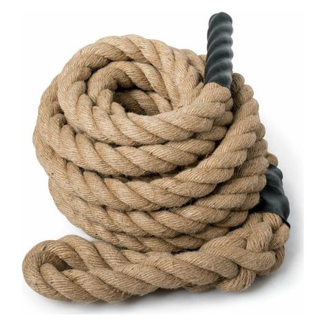 Description:Our climbing rope is specially designed for people who need to improve grip skill and strength muscle. It is made of durable three strands of jute. Its diameter is 1.5 inches, which will give you the best grip. The top of the climbing rope has a ring knot so that it can be easily mounted to any sturdy anchor point without mounting brackets. And the heat shrink end caps prevent the rope from fraying over time, it increases longevity. This climbing rope can be used for physical trainin Rope Image, Rope Exercises, Rope Ladder, Battle Ropes, Climbing Gym, My Gym, Climbing Gear, Climbing Rope, How To Make Rope