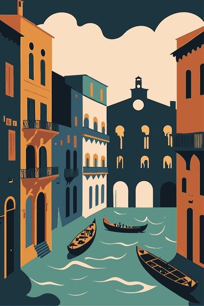 Gondola Venice, Italy City, Grand Canal, Background Background, Flat Vector, Mini Canvas Art, Mini Canvas, Diy Canvas Art, Diy Canvas