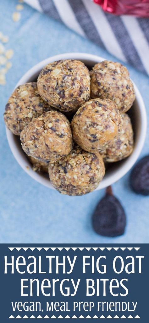 Looking for an easy, healthy snack? Try these Healthy Fig Oat Energy Bites! Perfect for meal prep! #healthy #snacks #fig Fig Balls Healthy Snacks, Fig Protein Balls, Fig Energy Bites, Recipes With Figs Healthy, Healthy Fig Bars, Recipe With Figs, Healthy Fig Recipes, Fig Desert, Fig Recipes Healthy